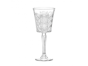 Vintage Sunburst & Diamond Cut Wine Glass